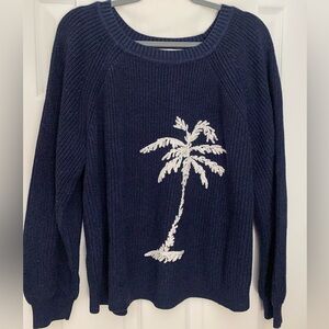 Tommy Bahama navy blue palm tree sweater size lg